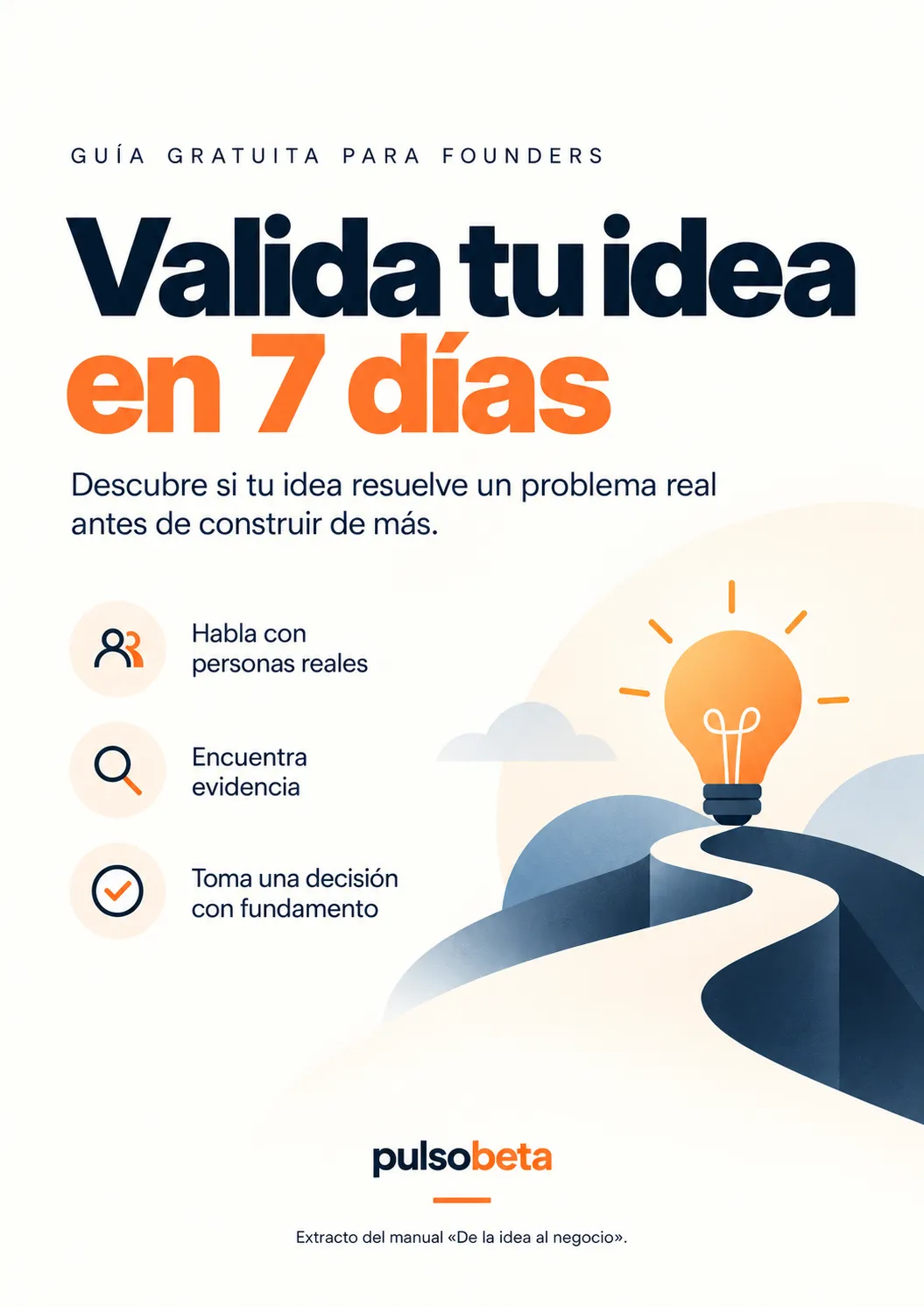 Portada de la guía gratuita "Valida tu idea en 7 días"